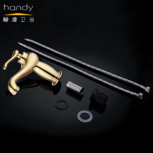 Light Luxury Titanium Golden Antique Basin Mixer taps