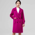 နှင်းဆီပန်းရောင်အတွက်သိုးမွှေး cashmere ကုတ်အင်္ကျီနှစ်ဆရင်ဆိုင်ခဲ့ရသည်