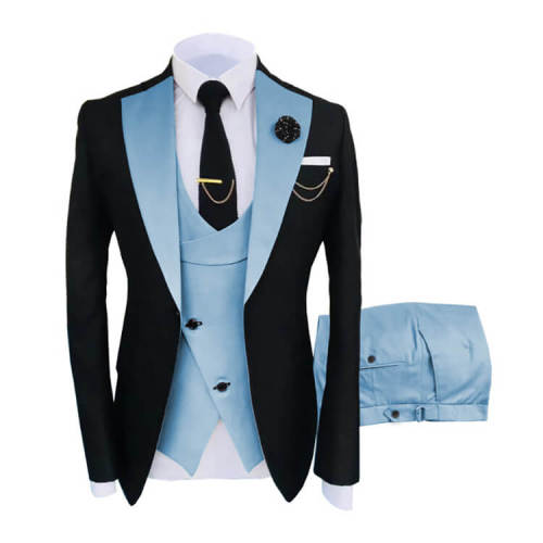 New Men's 3-Piece Fall Wedding Suit with Zipper Fly
