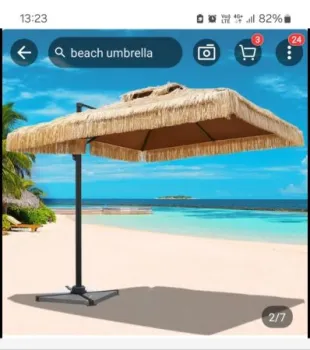 High-Quality Straw Thatch Patio Parasol - Custom Beach Umbrella with PP Plastic and Aluminum Pole