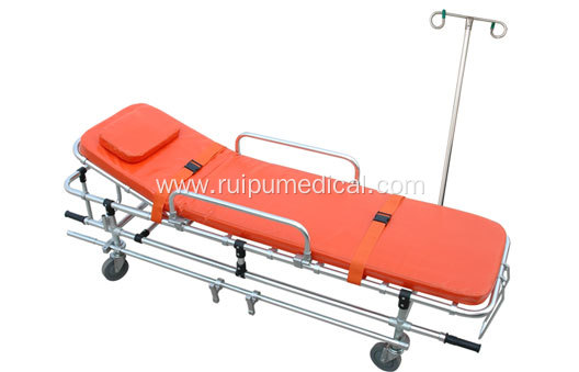 Foldable Orange Hospital Aluminum Ambulance Stretcher