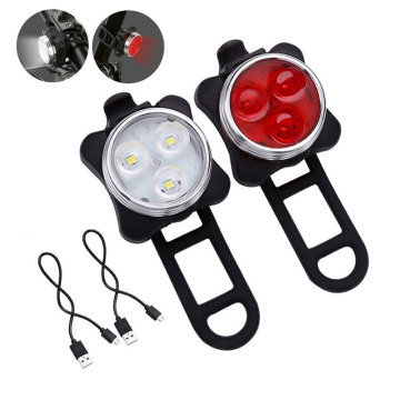 Ensemble d'éclairage à vélo imperméable rechargeable USB: Améliorez votre expérience de conduite nocturne avec des lanternes à vélo à LED blanches et rouges