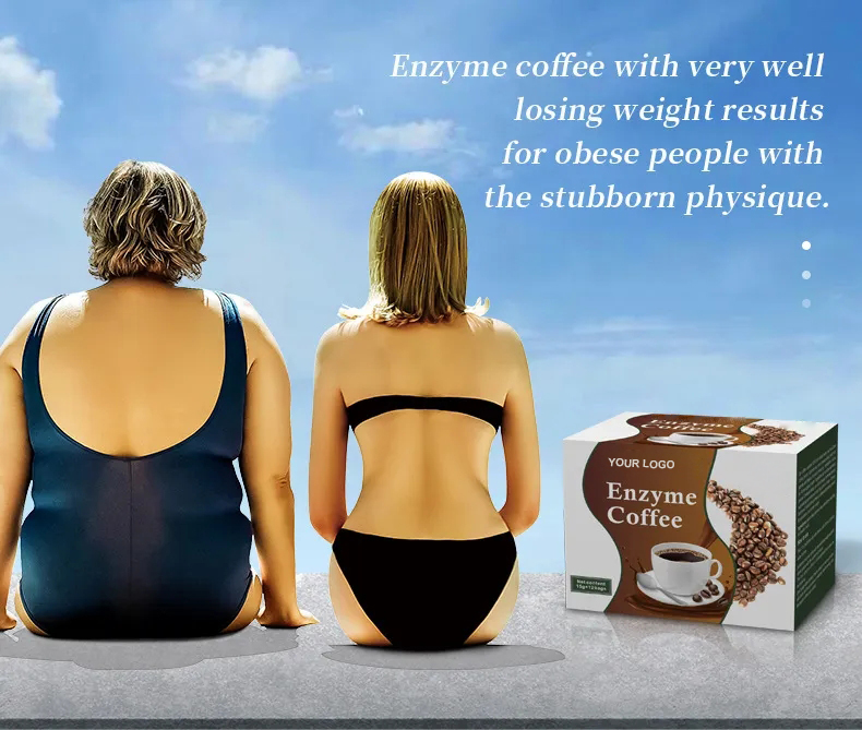 Private Label Natural Ingredient Sugar Free Plant Black Coffee Enzyme Weight Loss Slimming Enzyme Coffee Powder