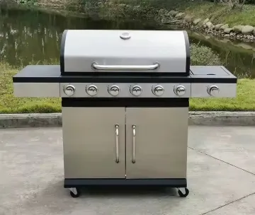 4+1 Burner Gas Grill with Side Burner Stainless Steel Barbecue Grill Outdoor