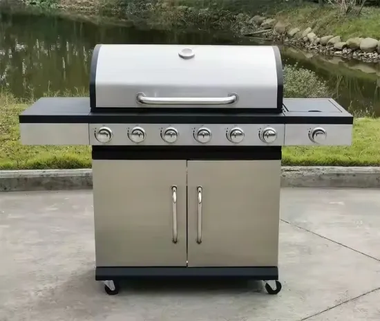 4+1 Burner Gas Grill with Side Burner Stainless Steel Barbecue Grill Outdoor