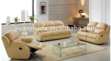 YR1061TGB Modern Italy leather lazy boy recliner sofa set with rocking