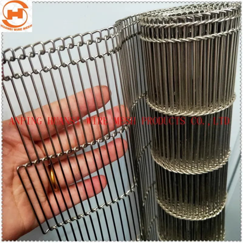 Food Grade 304 Stainless Steel Flat Flex Wire Mesh Conveyor Belt for Bread Baking