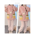 women's plush round neck pullover pajamas