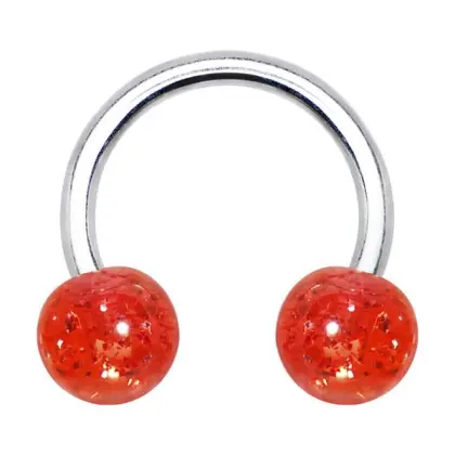 Electric Blue Horseshoe Circular Barbell