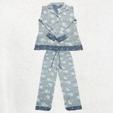 Grey patterned cotton pajamas
