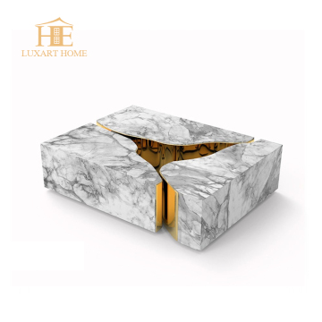 Modern Large Square Stainless Steel Designer Coffee Table