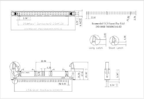 2.54*2.54mm (0.100 &quot;) 2 σειρές αρσενικού συνδετήρα κεφαλίδας εκτοξευτήρα DIP 180 °