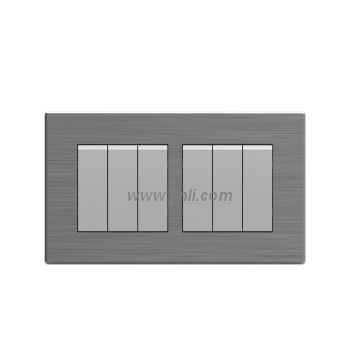 W86A series -- 6 gang 1 way  wide rocker wall switches