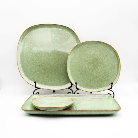 Luxury Reactive Glaze Ceramic Stoneware Dinner Set
