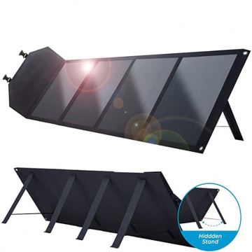 80W Outdoor Foldable Mono Solar Panel - 60W Charging for Camping Hiking