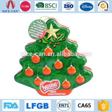 Christmas Tree Tin Gift Containers Wholesale