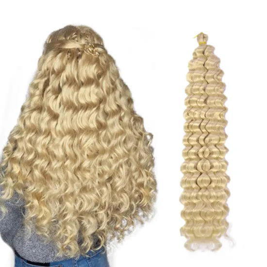 Wholesale 22/28/30 Inches Ocean Wave Fashion Crochet Braids Hair Bulks Goddess Deep Wave Synthetic Braiding Hair Extensions