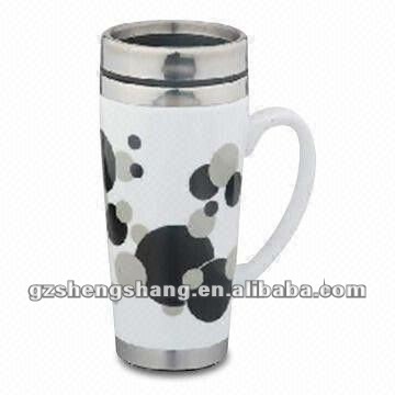 450ml double walled ceramic mugs and cups