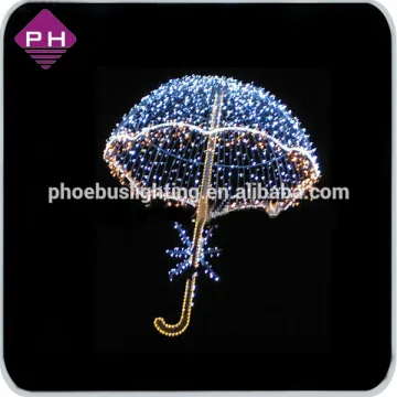 2015 3D umbrella holiday lighting/3D motif light for outdoor decoration