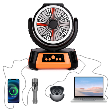 20000mah Battery Double Blade Camp Outdoor Fan με LED Lantern &amp; Hook για σκηνή