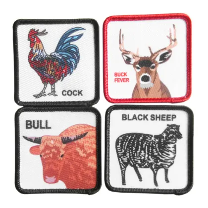 Customized Sublimation Printing Iron on Patches with Merrow Border for Jeans