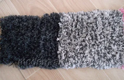 Supersoft Solid Color Area Rugs, Carbonized Grey Polyester Shaggy Rugs