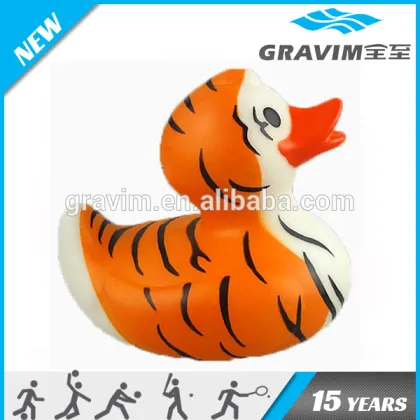 tiger stripes custom design plastic duck,bath toy duck,cheap duck