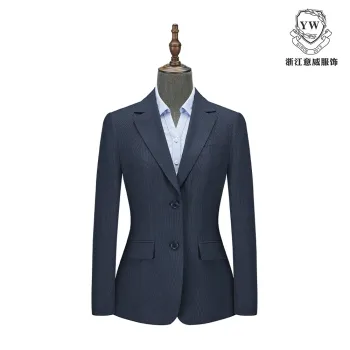 Light Blue Plaid Women's Suit YD01204