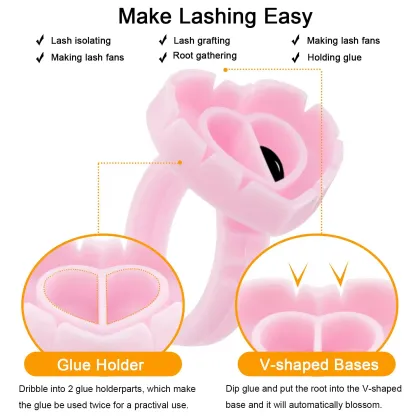 Wholesale Eyelash Glue Rings - 100pcs/pack Disposable Eyelash Extension Glue Holders