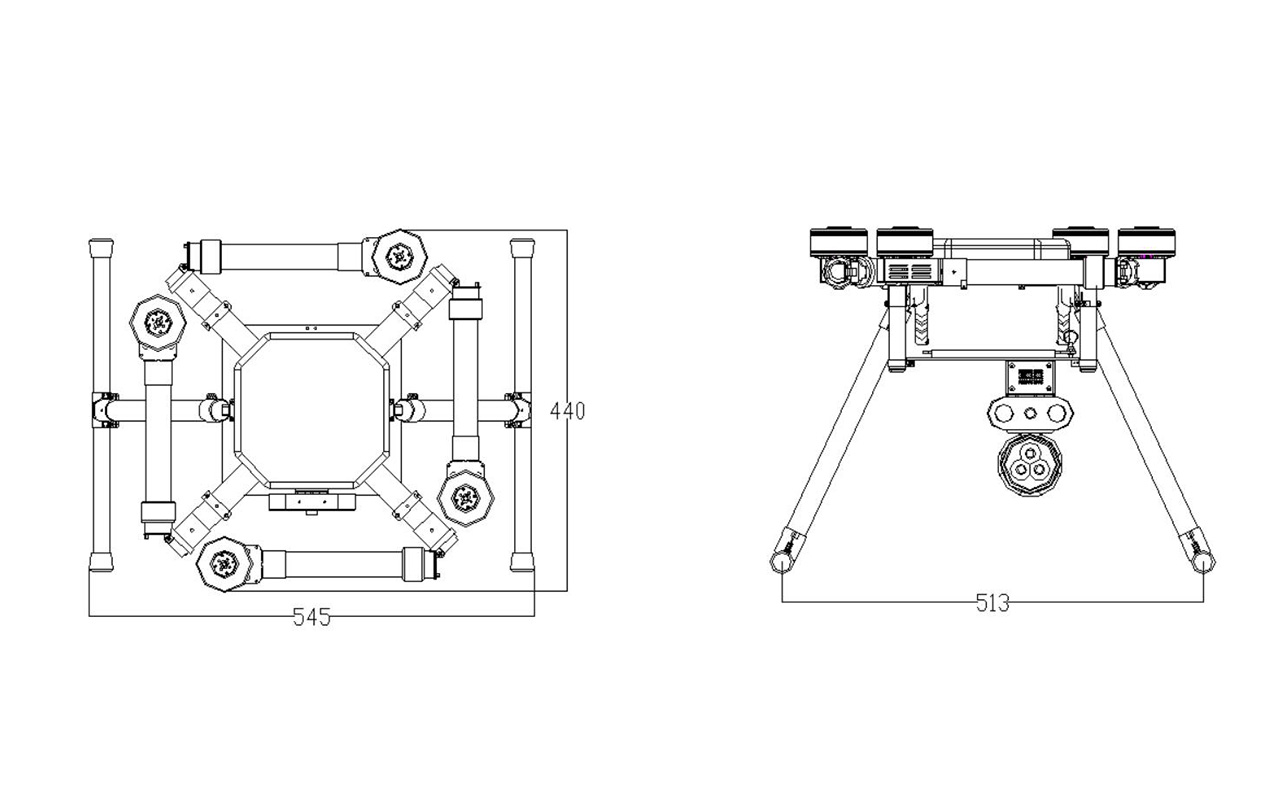 x1100 indstrial drone measurments