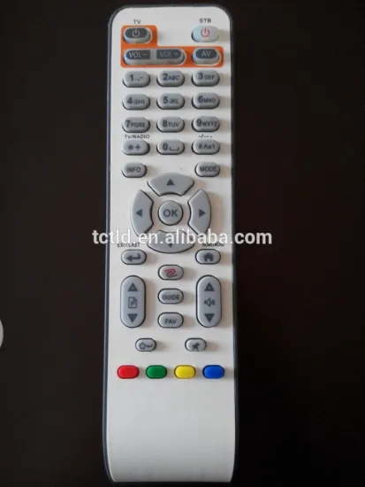 India remote control for DTH set top box dvb white color ABS quality Tianchang factory