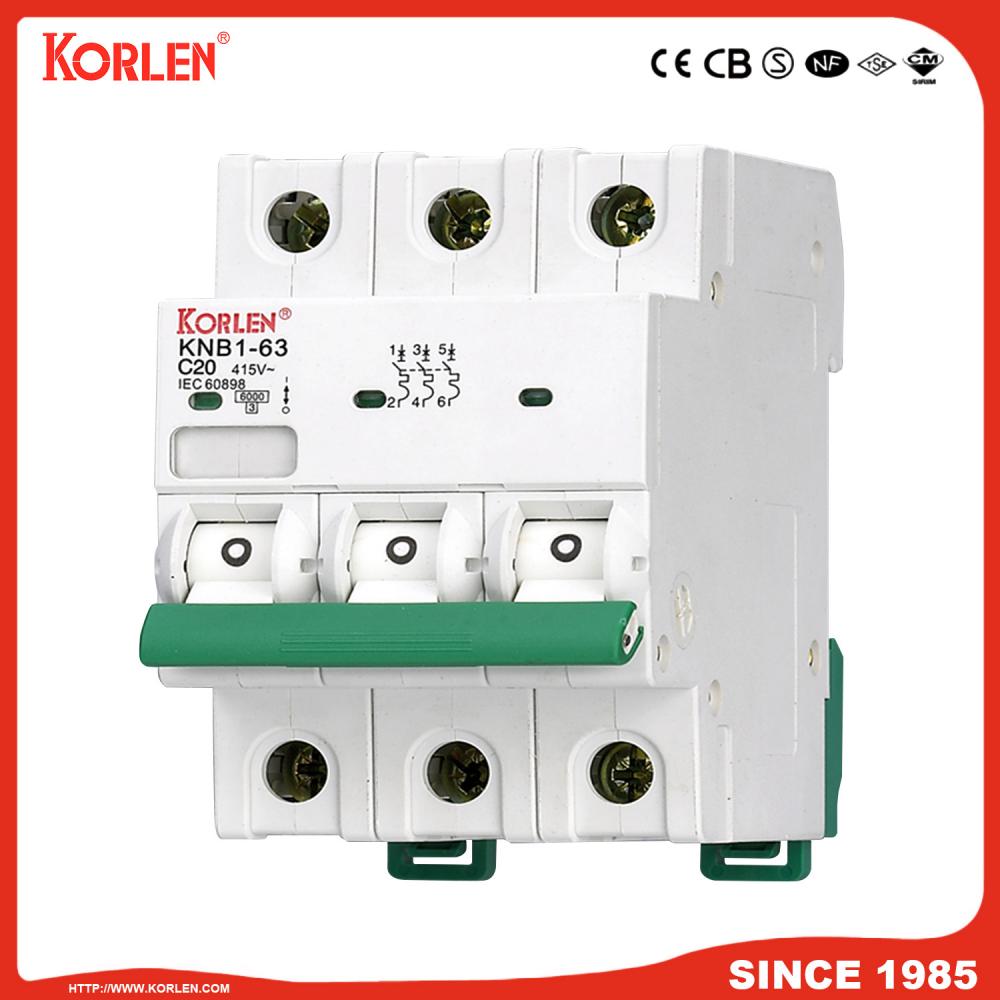 Miniature Circuit Breaker 4.5KA 63A 4P with SIRIM