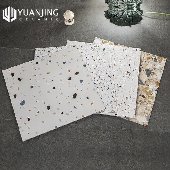 Colorful Terrazzo Matte 600x600mm Big Particle Surface Non-slip Floor and Wall Tiles for Living Room and Balcony