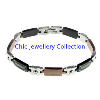 New Design Leather Mens Stainless Steel Bracelets With Haccp, Iso 9001:2000, Sgs Certificates