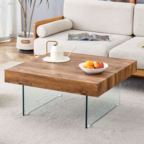 Elegant Glass Leg Coffee Table for Living Rooms