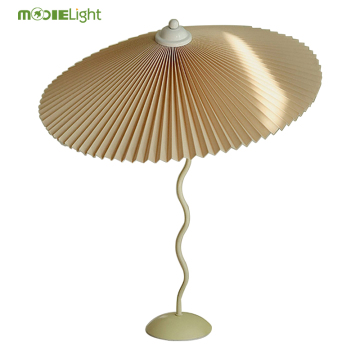 Pleated Lampshade Modern Black and White LED Metal Art Deco Table Lamp