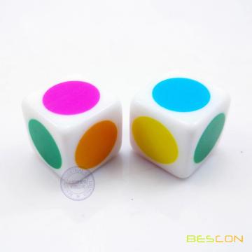 Colorful big dot dice, rainbow dot die