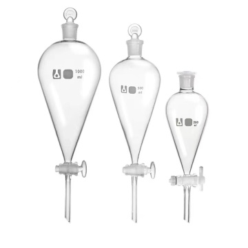 Clear Glassware Funnel separado con stopcock 250ml