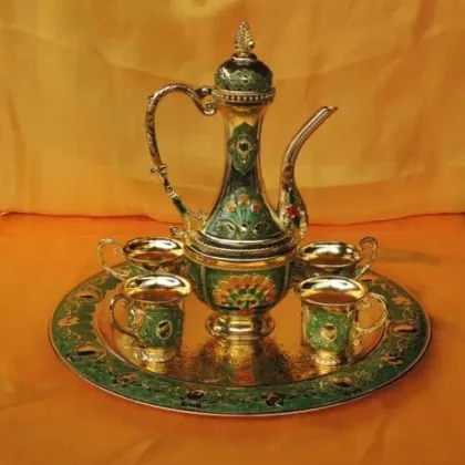 Metal Craft Handmade Tea Set