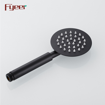 Fyeer Stainless Steel Round Black Hand Shower Head