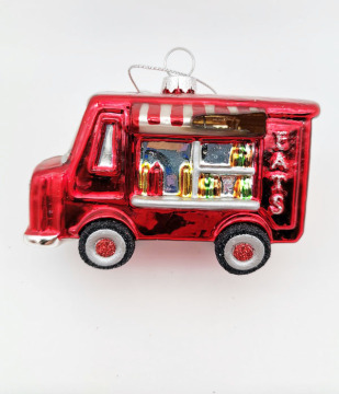 Custom Gold Red Pink Hand Painted Glass Ornament for Christmas Tree and Car Hanging Decor