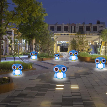 Colorful RGB LED Garden Statue Sculpture for Outdoor 3D Decoration Lighting