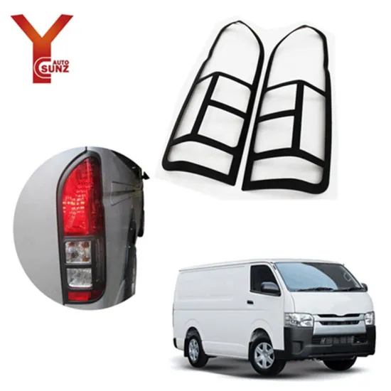ABS Black Tail Lamp Trims Guards for Hiace 2015-2018