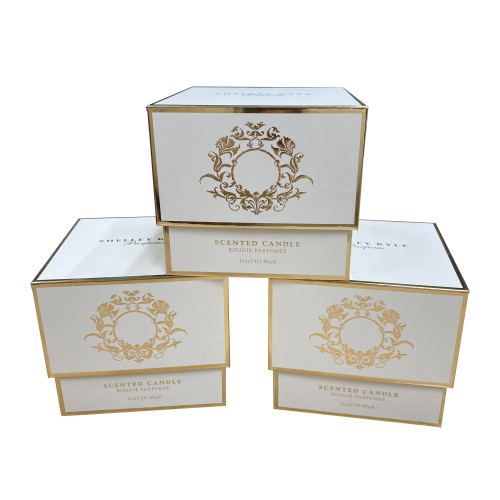 Gold embossed logo lid base perfume paper box