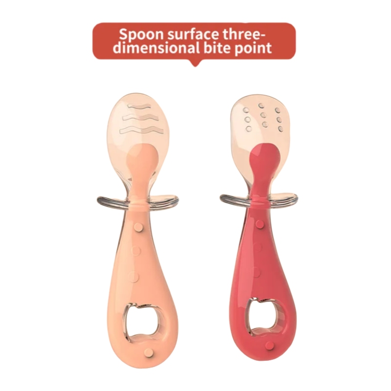 Short-handled silicone spoon