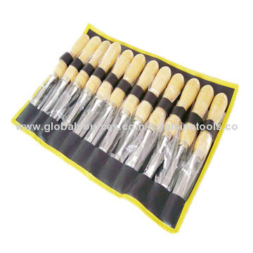 12-piece wooden handle chisels