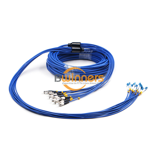 Cables de conexión blindados 12F LC-FC SM blindados de PVC (OFNR)