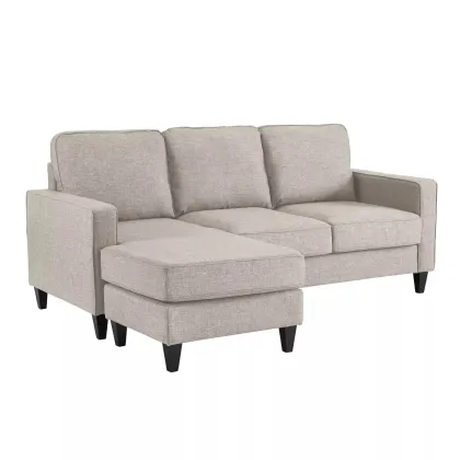 Reversible Small Living Room Sofy Fabric Upholstered Sectional Sofa Sets