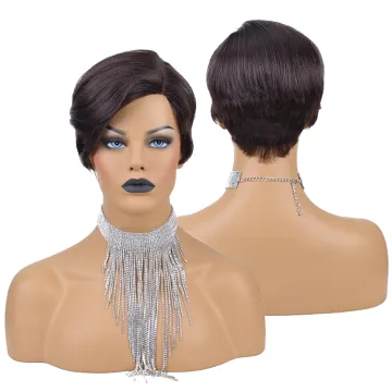 New Arrival Wholesale Short Pixie Cut Virgin Brazilian Human Hair Wigs