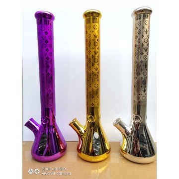 Long Neck Electroplating Artwork Glass Beaker Bongs